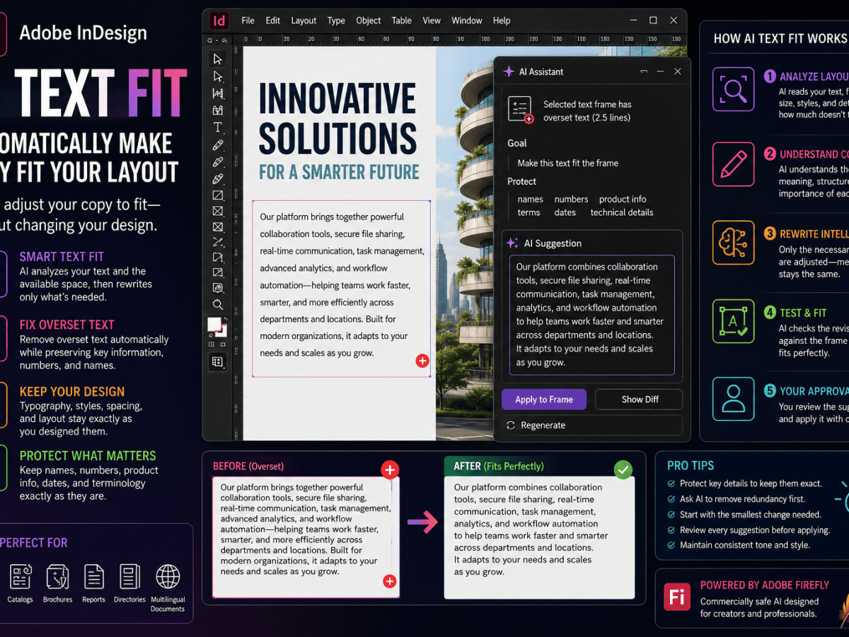 Adobe InDesign AI Text Fit: Automatically Make Copy Fit Your&nbsp;Layout