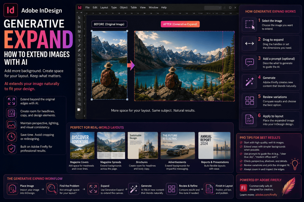 Adobe InDesign Generative Expand: How to Extend Images with AI