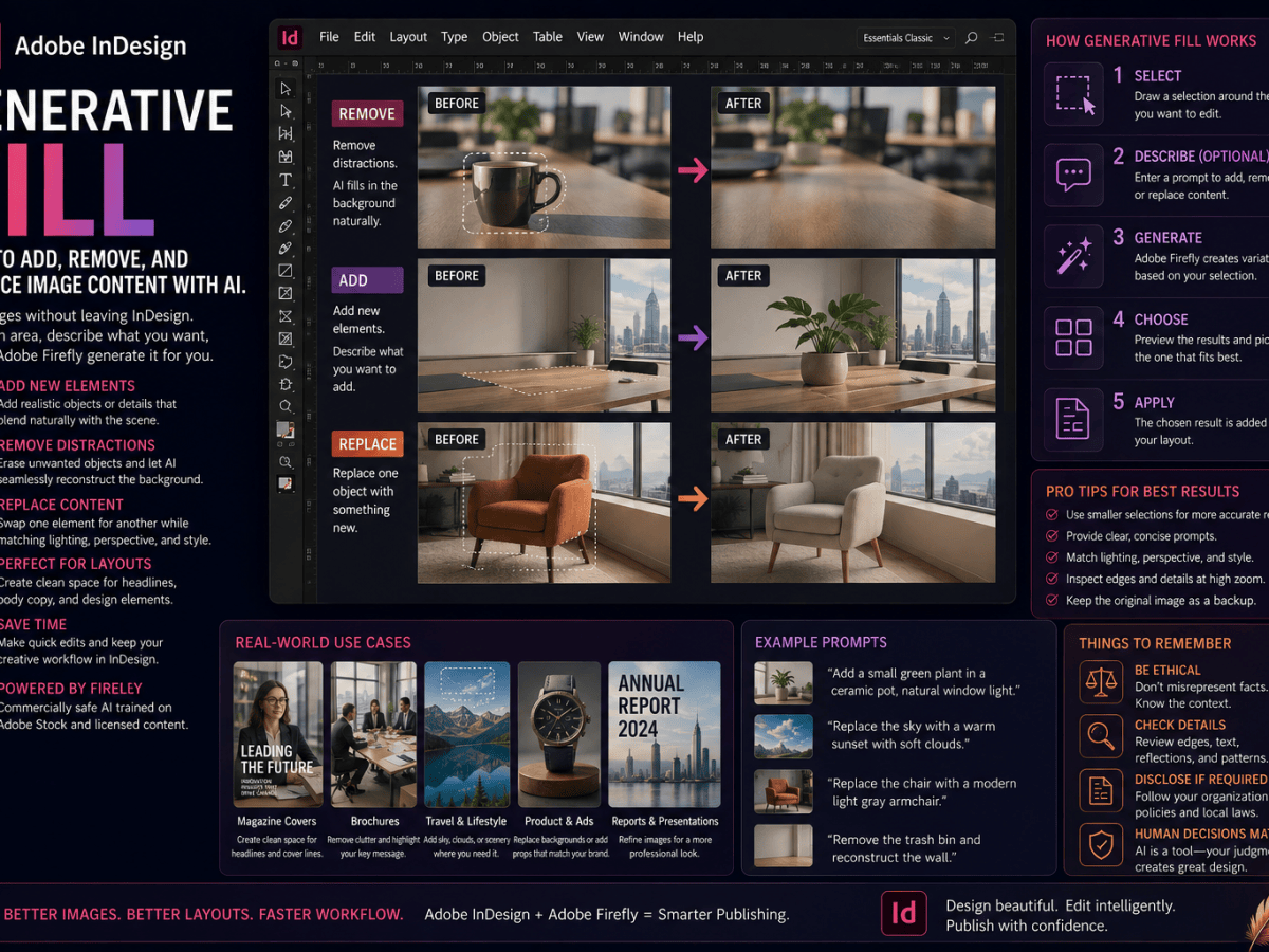 Adobe InDesign Generative Fill: How to Add, Remove, and Replace Image Content with&nbsp;AI