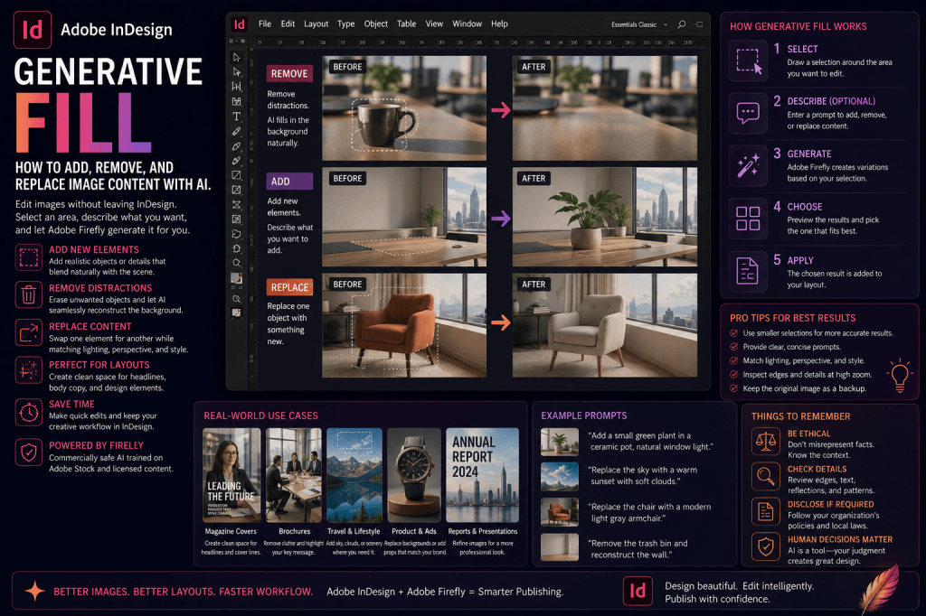 Adobe InDesign Generative Fill: How to Add, Remove, and Replace Image Content with AI