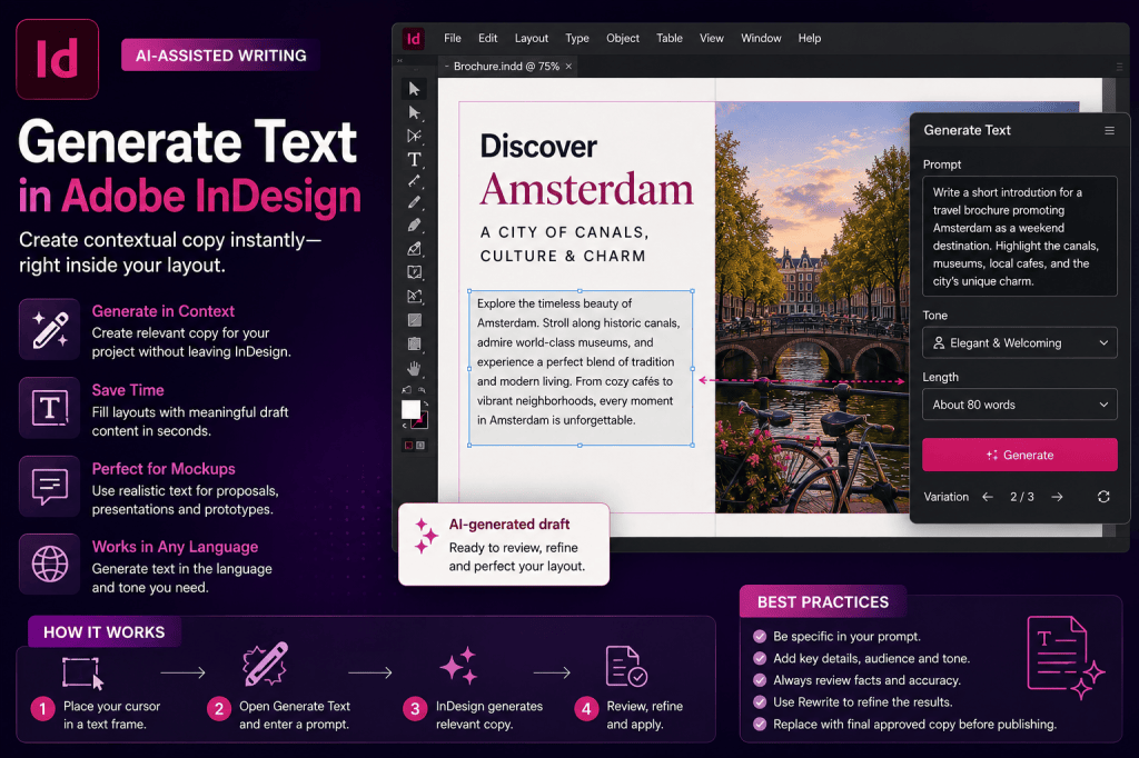 Generate Text in Adobe InDesign: A Practical Guide to AI-Assisted&nbsp;Writing