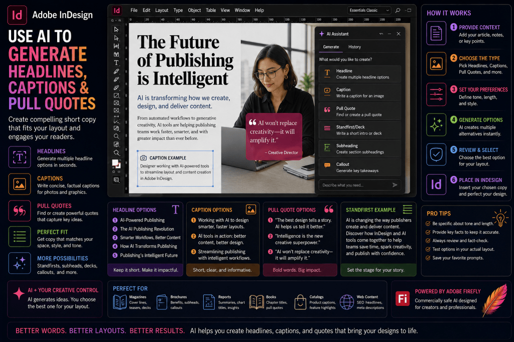 How to Use AI to Generate Headlines, Captions, and Pull Quotes in Adobe&nbsp;InDesign