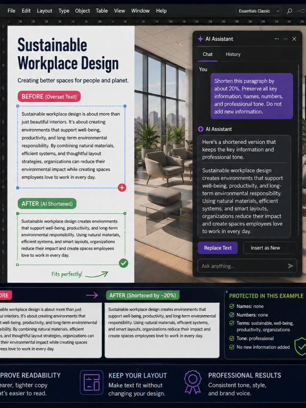 How to Use AI to Rewrite and Shorten Text in Adobe&nbsp;InDesign