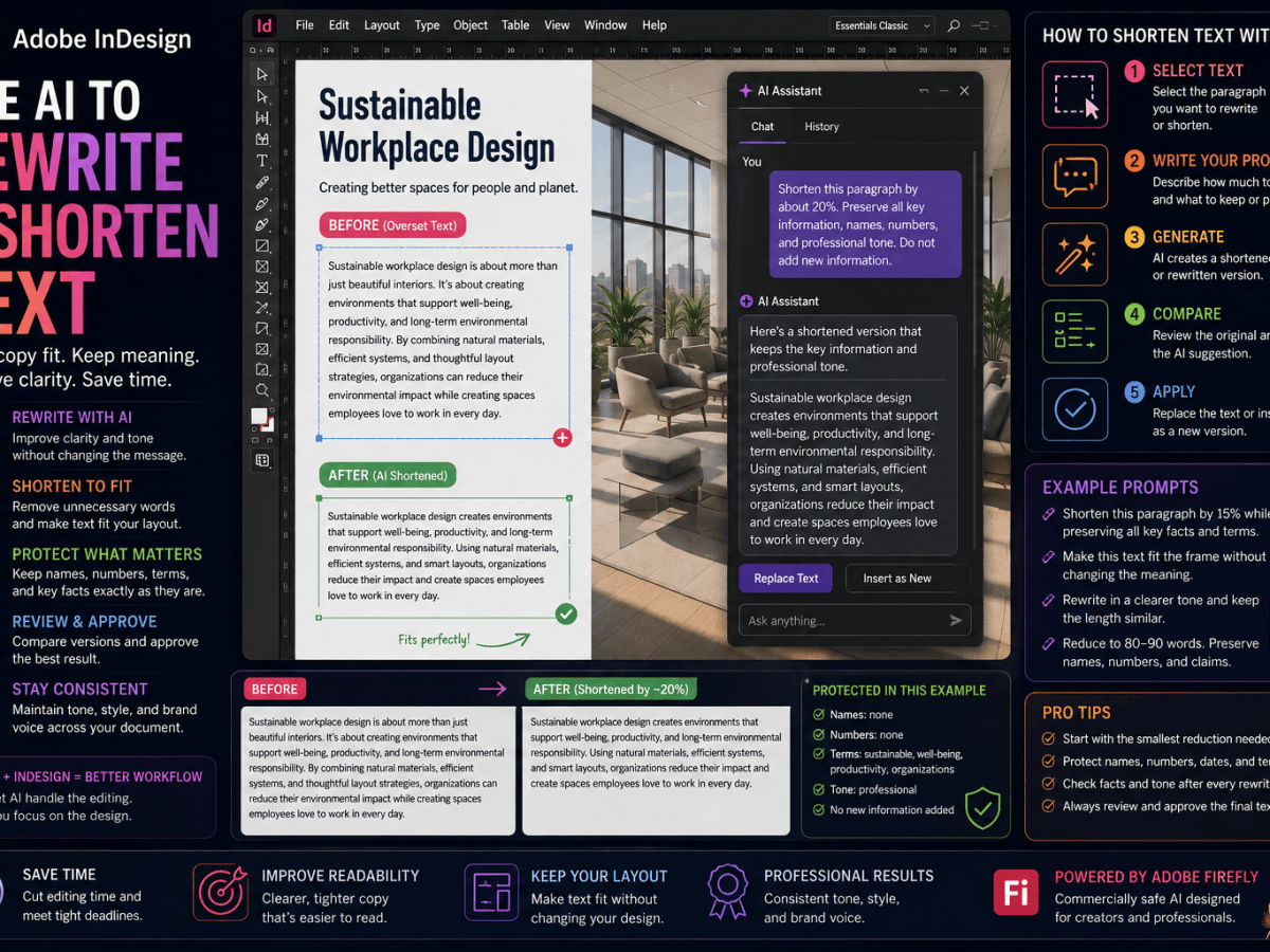 How to Use AI to Rewrite and Shorten Text in Adobe&nbsp;InDesign