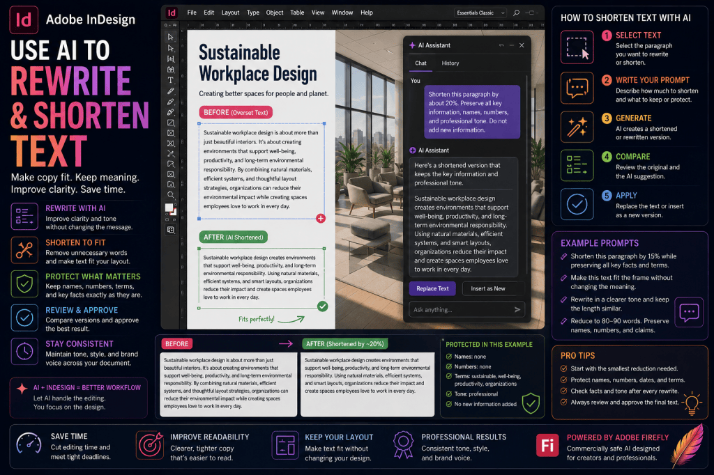 How to Use AI to Rewrite and Shorten Text in Adobe InDesign