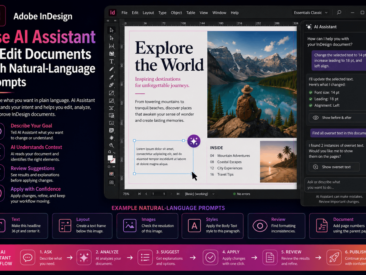 How to Use InDesign AI Assistant to Edit Documents with Natural-Language Prompts